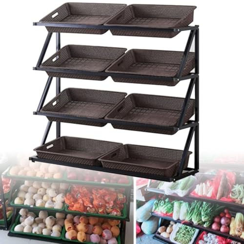 Estante de almacenamiento de refrigerios con cestas para mantener el orden visible