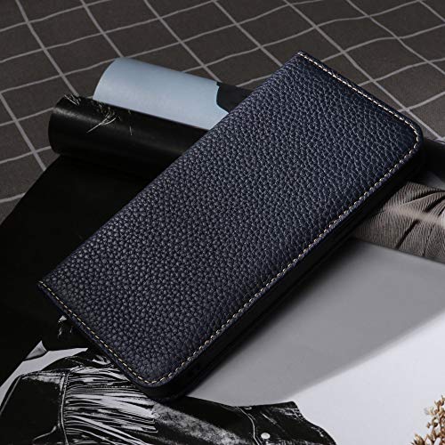 [HANATORA] iPhone 12/12 Pro, Flip-case, Shrink Calf Leather, Card Slot, No Magnets, PH-12Pro-BlueIndigo