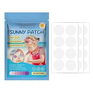 24 Pcs UV Stickers for Sunscreen Sun Cream Stickers to Reapply Waterproof UV Detection Stickers UV Detection Reminder