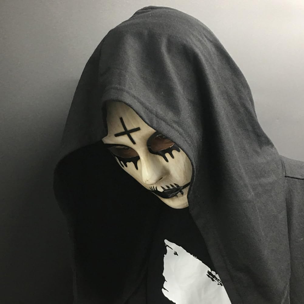 BCTHLBF 2pcs Face Movie Mask, Scary Horror Cross and God Face Masks for Masquerade Mardi Gras Party Cosplay Props Movie Costume - Image 4