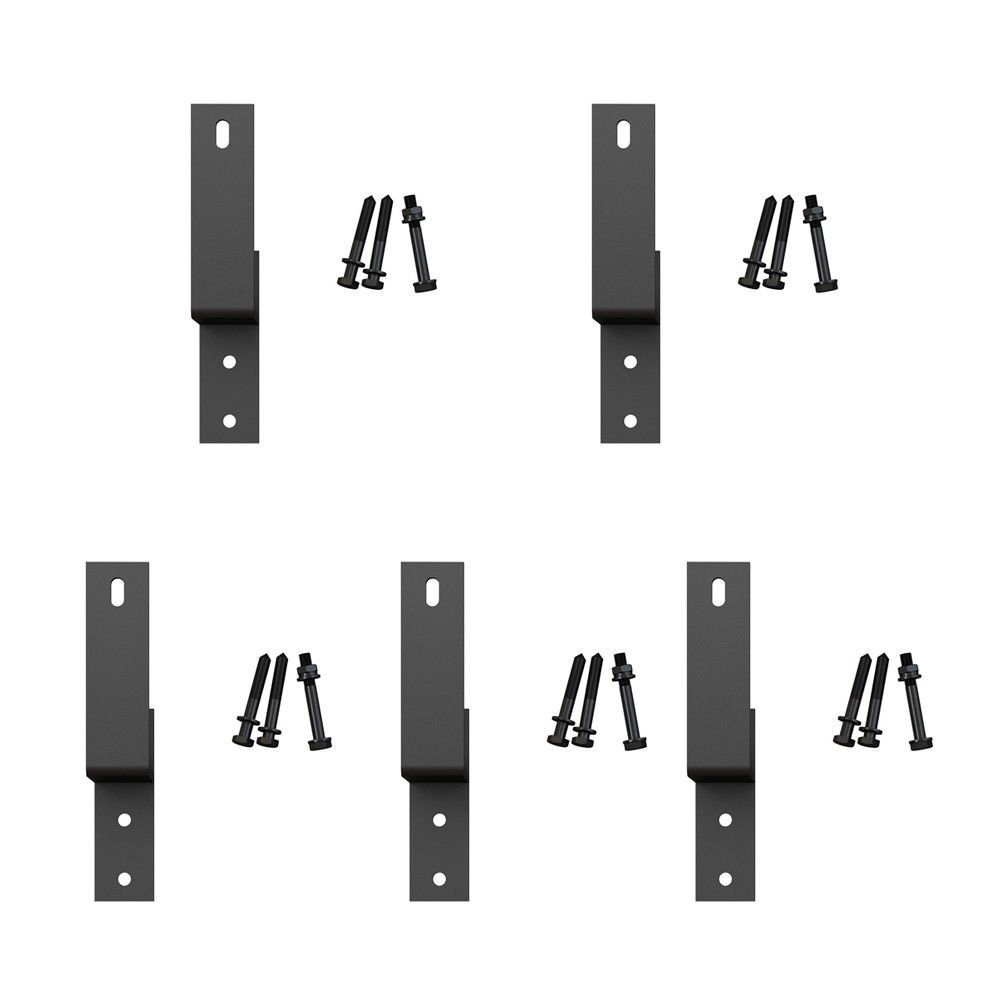 Buy JUBEST 5 Pack Bypass Door Bracket, Wall Matte Black Steel Bracket