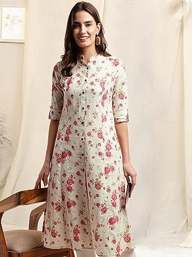 Image of MIRCHI FASHION Women Rayon Sequin Embroidery and Polka Dots Print Straight Kurta