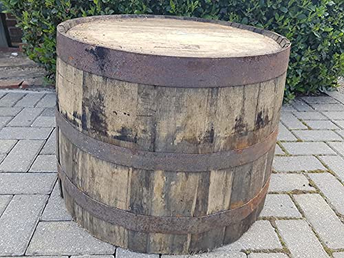 FLAT TOP Oak Whiskey Half BARREL - Ideal Garden table, Coffee table, Side stand