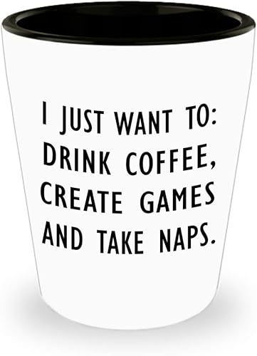 Cute Gifts for Game Developer Designer Shot Glass Tequila Shotglass Novelty Drinkware - Video Gaming Design Dev Team Development Funny Gag Idea -