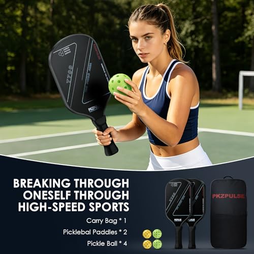 PKZPULSE Pickleball Paddles Set – 2 Paddles, 4 Standard Balls, Portable Bag – for Casual Play & Family Fun - image 5