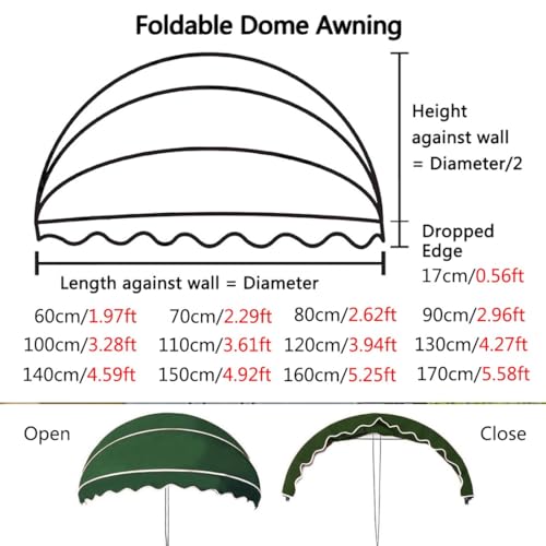 Auvent de fenêtre en toile pour porte entrée structure pliable