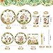 300 Pcs Safari Baby Shower Plates and Napkins (Serves 50 Guests), Plates Napkins Cups Straws and Forks Sets, Party Supplies, Jungle Safari Baby Shower Decorations