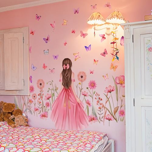 Vinilos Decorativos Mariposa para Pared 2 Piezas Rosado