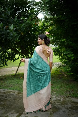 Image of SATIKA VASTRAM Tussar Silk Saree Solid Design Pure Soft Thread Weaving Contrast Border And Rich Pallu With Blouse Piece