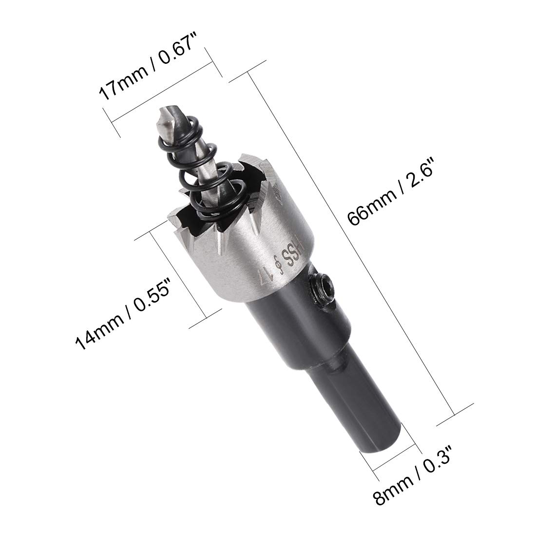 sourcingmap 4 Pcs 17mm High Speed Steel HSS Drill Bit Hole Saw Cutter for Metal Alloy Wood, Black, Silver Tone - Image 3