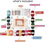 Incraftables Crochet Kit pour débutants – 85 Pià ̈ce Kit de Crochet débutant pour adultes & Enfants avec fil, Crochets, Accessoires & Bonus organisateur de sac de valise – Apprendre à crocheter avec un ensemble de démarrage complet