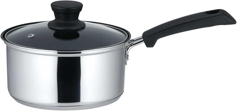 Bestco NQ-0042 Rimpio Single Handle Pot with Lid, 6.3 inches 16 cm, Stainless Steel, 3 Layer Sole, Fluorine Resin Treatment, IH Compatible, Saucepan