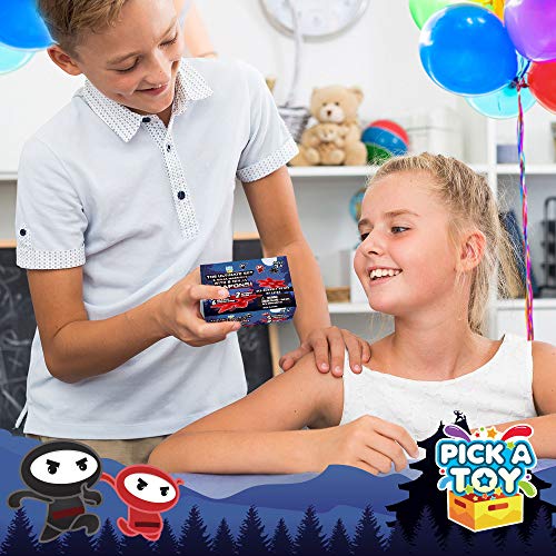 PICK A TOY 12 Pc. Ninja Toys Set with Stretchy Flying Ninjas and Colorful Throwing Stars Slingshots, Flexible and Sticky Elastic, Fun Birthday Party Favors for Boys and Girls - Thumbnail 5