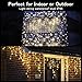 Curtain String Lights,Music Control Window String Lights 300 LED Fairy Twinkle Lights with 8 Modes Remote Control Fit Bedroom Wedding Party Backdrop Outdoor Indoor Wall Decoration(Warm)