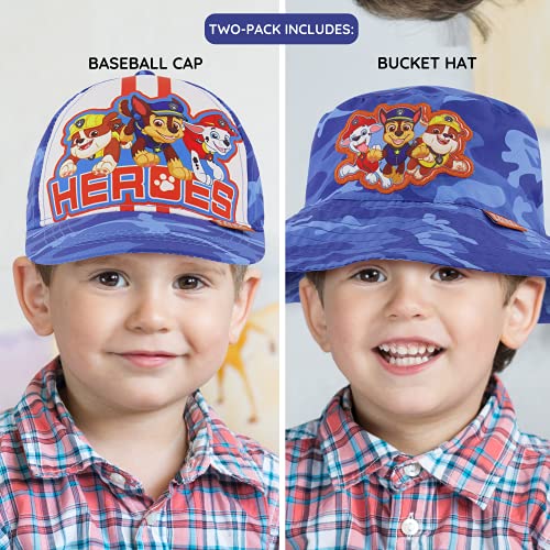 Nickelodeon Boys' Bucket Hat & Baseball Cap, Paw Patrol Heroes Toddler Sun Hat For Ages 2-4, Blue, 2-4T #TOP1