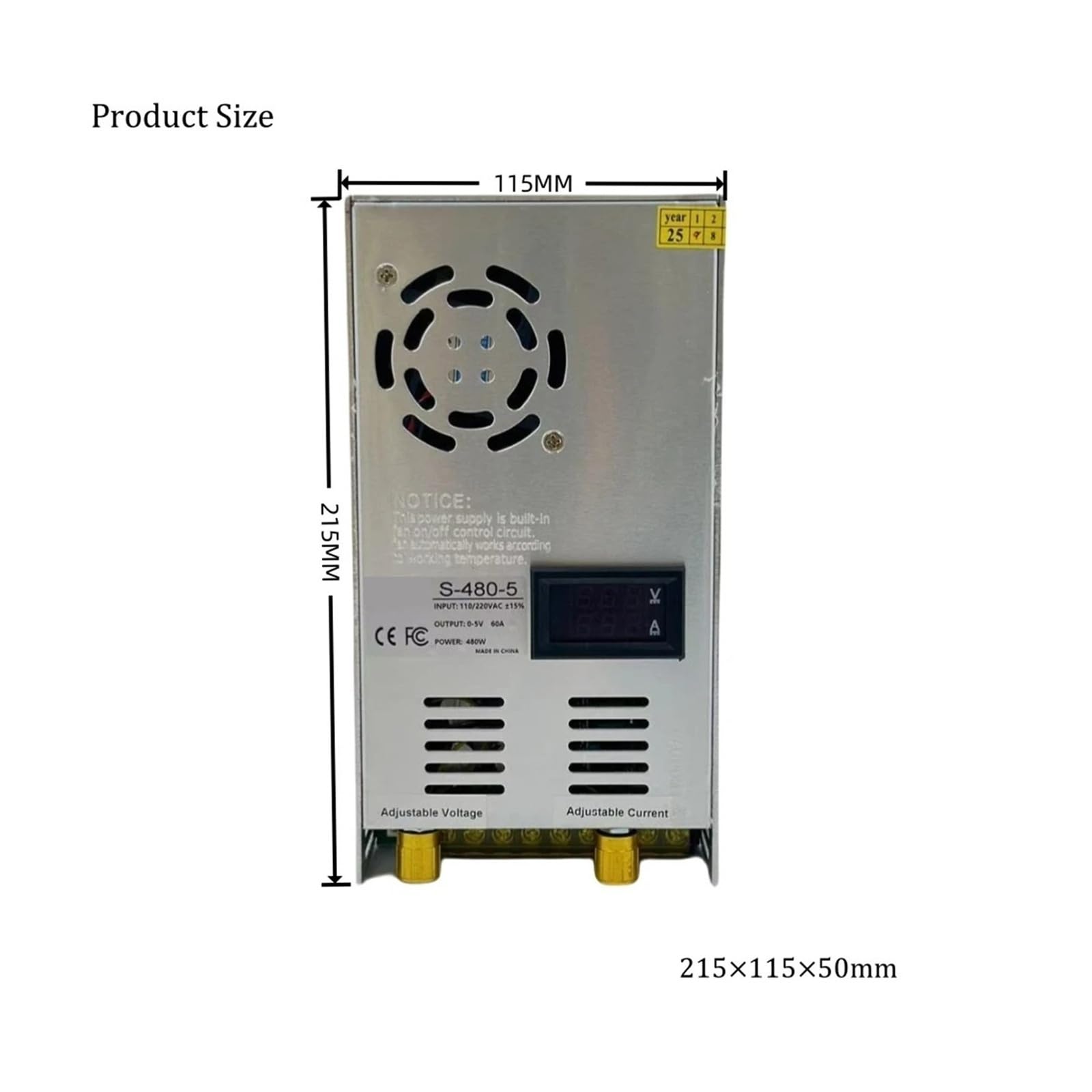 DC 0-12V a 0-100V Fuente de alimentación conmutada de CC ajustable 480W