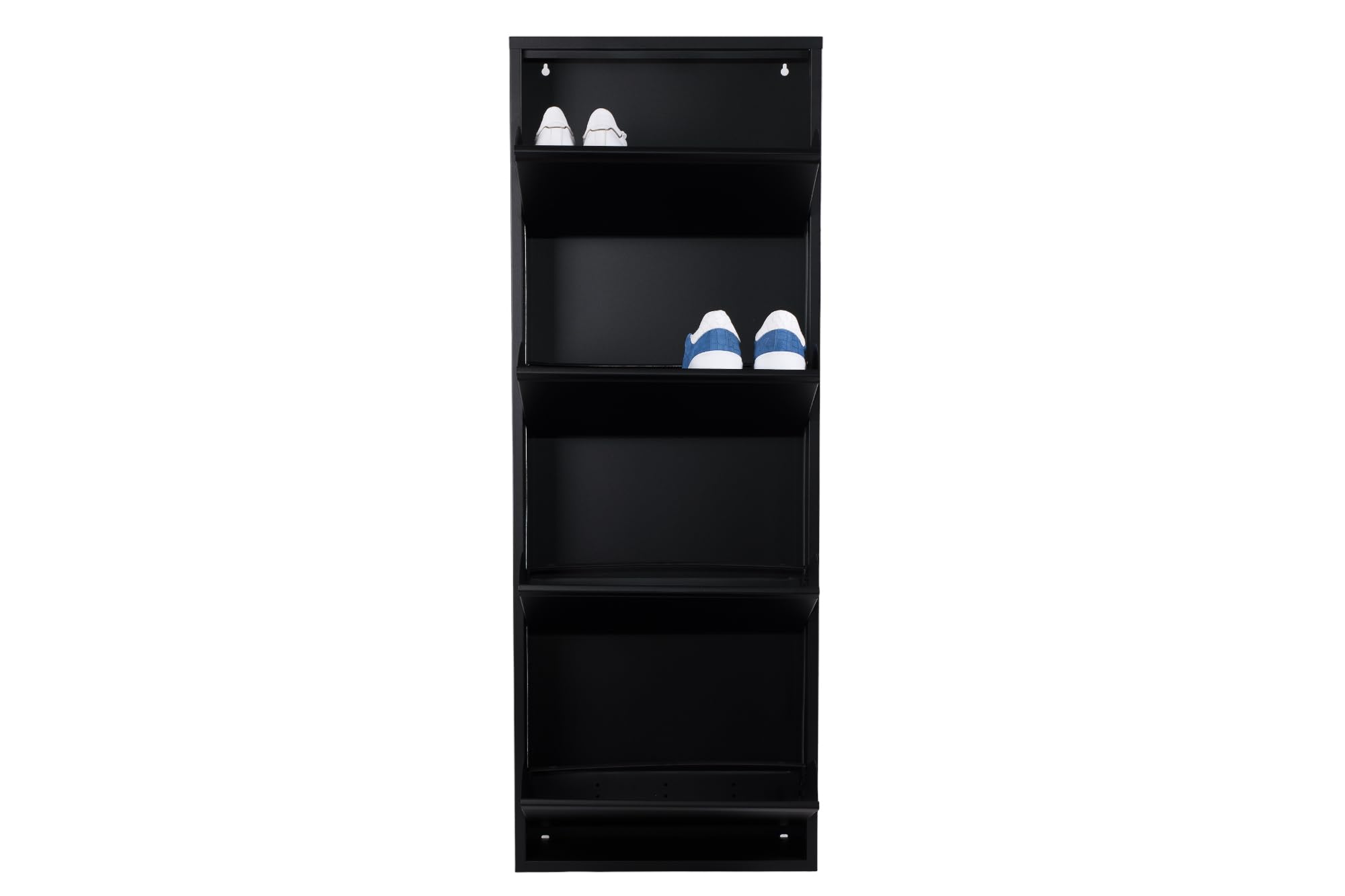 YITAHOME Scarpiera Ingresso Salvaspazio Slim con 4 Ante a Ribalte, 3 cassetti, Mobile Scarpiera Moderna per 24 Paia di Scarpe con Ripiani Regolabili, Portascarpe in Legno, 100x25x99.5cm, nero