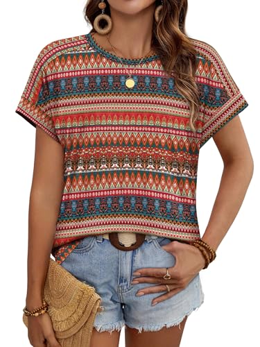 Image of WIHOLL Womens Tops Short Sleeve Shirts Summer Outfits 2026 Spring Dressy Casual Clothes Clothing