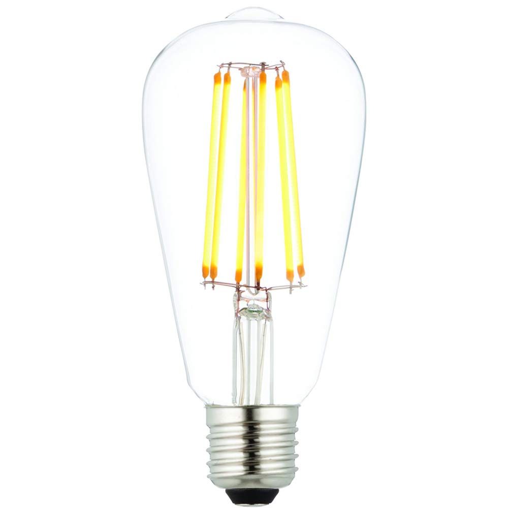 E27 Edison Screw Dimmable LED Filament Light Bulb –6W Warm White– Clear Glass Classic Pear Drop Lamp – Modern Vintage Dimming Energy Saving Bright Lamp – 1800K 450 Lumen – Indoor & Outdoor Use