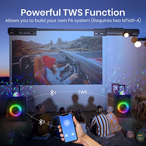 Moukey Karaoke Machine, 10'' Big Subwoofer, Portable Bluetooth Speaker With 2 Wireless Microphones, 2 Disco Lights, Tablet Holder & Echo/Treble/Bass Adjustment, Supports Tws/Rec/Aux In/Mp3/Usb/Tf/Fm #TOP4
