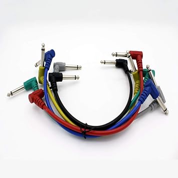 Guitar Patch Cable Wire Effect Pedal Cable Cord Instrument Lead Cable Short Audio Connection Cable 6.35mm1/4 inch Colorful for Electric Guitar, Bass Guitar Pack of 6