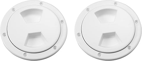 X AUTOHAUX Placa de inspección de barco de 4 pulgadas, placa de cubierta de inspección redonda marina con cubierta desmontable hermética para