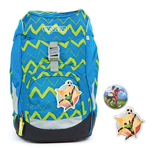 Preisvergleich Produktbild ERGOBAG LiBearo Schulrucksack, 35 cm, 20 L, Blue Green Zig Zag