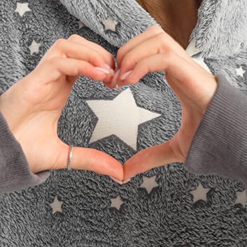 Lvkiss Comfy Blanket Hoodie, Oversized & Breathable Sherpa Fleece Wearable Blanket Hoodie For Adults, One Size Fits All (Grey, One Size) #TOP23