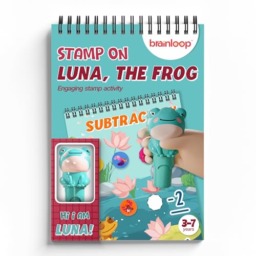 Image of Stamp On Luna, The Frog, Sticker Stamp and Activity Pad with 10 Pages, 100 Stickers, 1 Stamp Toy Collectible Figure, Fun Learning Activity, Return Gifts for Children from 3 Years