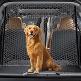 AXVRAV Schutzgitter Auto Barriere Trennnetz, 120x90 cm Hundegitter für Kofferraum, Doppelschicht Polypropylen mit 4 Haken, Universelles Hunde, Absperrnetz für Haustiersicherheit