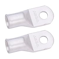 Vista 27 de SELTERM 25 piezas de lengüetas de cable de batería de cobre estañado de grado marino de 2/0 AWG de 3/8 pulgadas, terminales de anillo de calibre 00