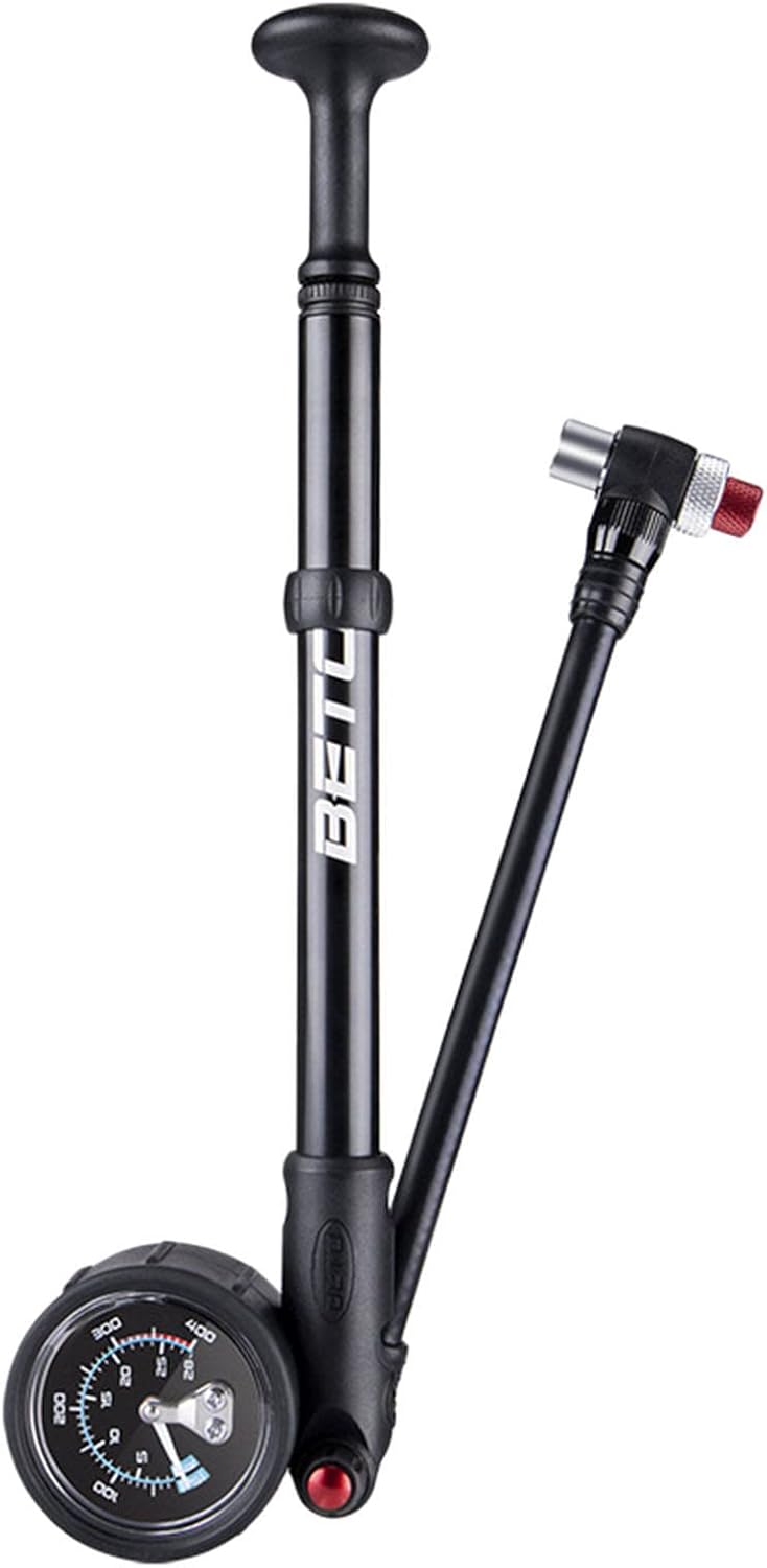 Pewete 正規販売店 マウンテンmtbのダウンヒルフォークのためのゲージフォークショックのミニエアーポンプ を持つ自転車の自転車400psiの高圧ショックポンプ 航空損失ノズルなし