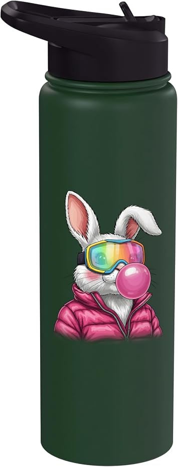 Apres Ski Bunny Pink Bubble Bum Stainless Steel Insulated Water Bottle