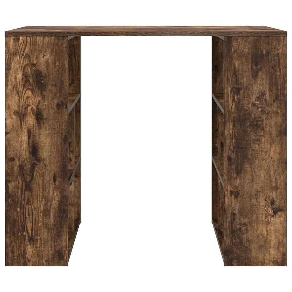 Scrivania affumicatura 90 x 50 x 75 cm, materiale in legno, con ripiano integrato, moderno tavolo per computer per ufficio domestico, versatile