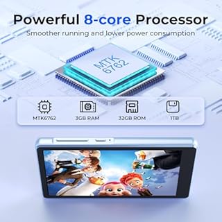 160 GB Lettore MP3 con Spotify, Bluetooth e WiFi, schermo touchscreen da 4,5 pollici, lettore MP4, lettore musicale Android 13 MP3 MP4 con Spotify, Play Store, Amazon Music, Deezer, radio FM