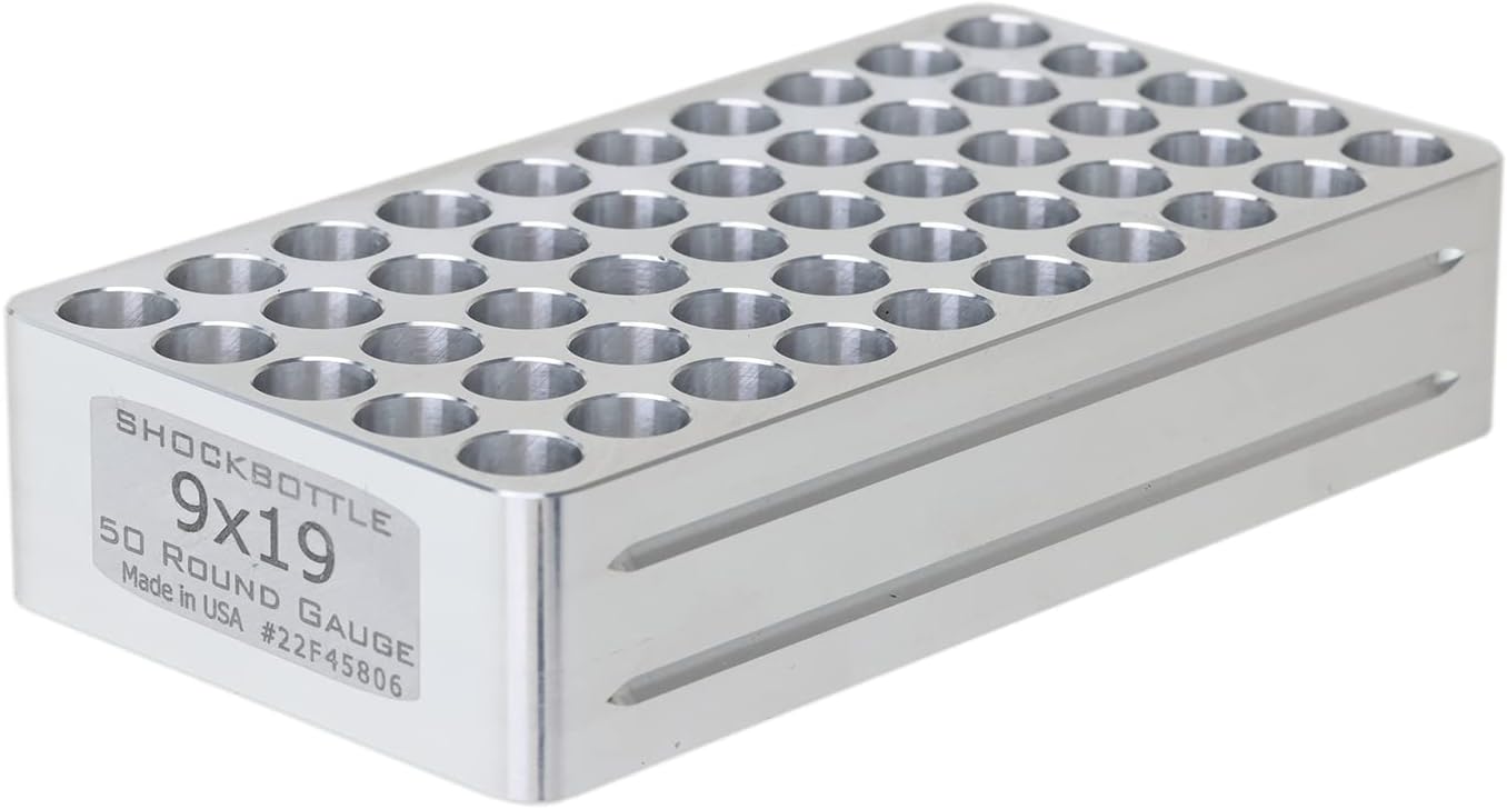 50 Round 9mm Luger Chamber Checker Cartridge Case Gauge by