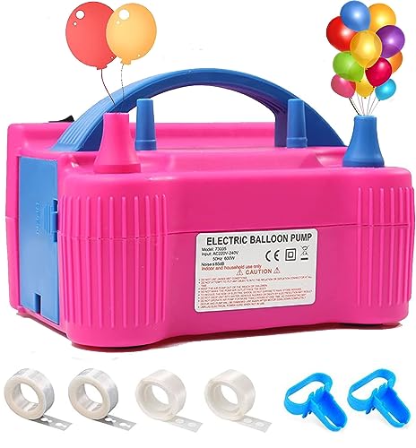 Miconi Inflador Eléctrico de Globos,600W Bomba de Aire Portátil de Doble Boquilla,Modo Automático...
