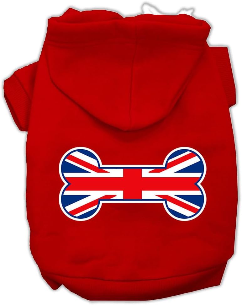 Mirage Pet Products Bone Shaped United Kingdom (Union Jack) Flag Screen Print Pet Hoodies, XX-Large, Purple