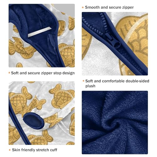 Food Dessert Filled with Azuki Bean Paste Girls Fleece Jacket Girls Fall Jacket Girls Zip Up Hoodie Girls Sherpa Jacket 2-10T3