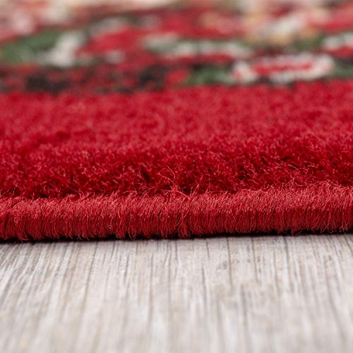 Orient Teppich rot beige grau schwarz klassisch dicht gewebt mit...