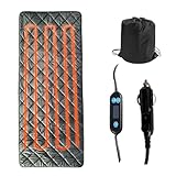 Car Plug 12 Volt Crystal Velvet Non-Slip Bottom Blanket Heating Mat Outdoor Blanket Heated Mattress,Heated Blanket Sleeping Bag Mat-9 Heat Setting 9 Timer Setting( 66.9