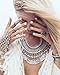 MJartoria Statement Necklace for Women, Boho Collar Choker Coin Tassel Ethnic Gypsy Chunky Necklace Antique Silver Color Bib Festival Halloween Carnival Jewelry Fitout Costume