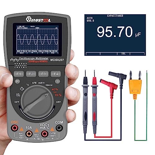 Upgraded MDS8207 Intelligent 2 in 1 Digital 40MHz 200Msps/S Oscilloscope 6000 Counts True RMS Multimeter