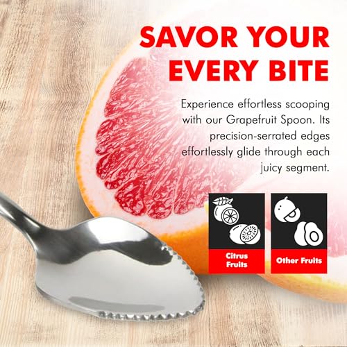 Chef Craft - Select Serrated Grapefruit Spoon, 6.5 Inches 2 Piece Set of Grapefruit Spoons with Serrated Edge, Stainless Steel, Dishwasher-Safe by Chef Craft - Image 3