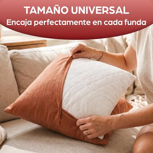 Miniatura 5 de Flowen Almohadas Para Cama 65x65 2 Unidades Relleno Cojin Hipoalergénico Antiácaros Y Suave Cuadrado Para Hogar Con Funda De Almohada Acolchada Blanco Extraíble Y Lavable