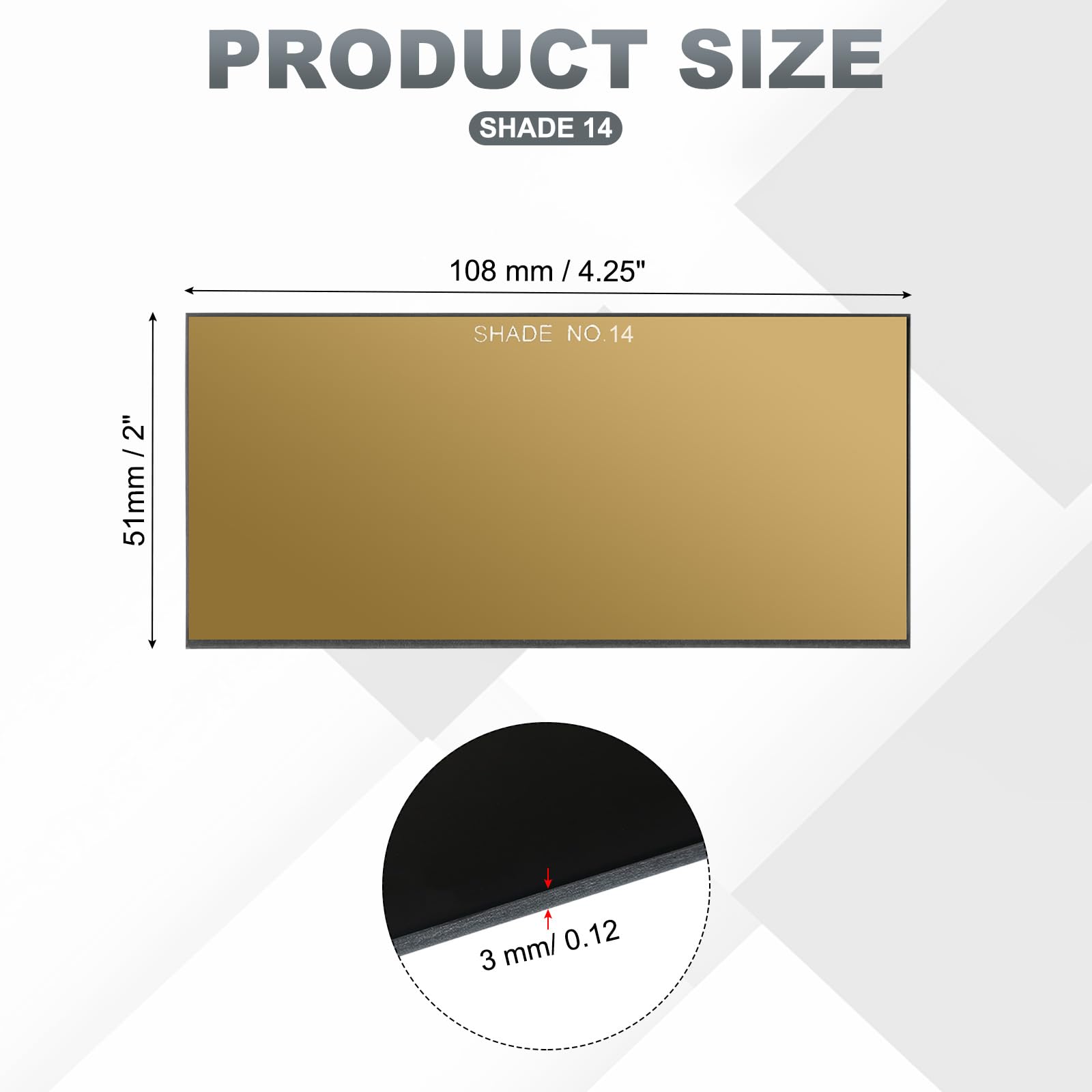 PATIKIL Gold Welding Glass Lens Shade 14 - Image 2