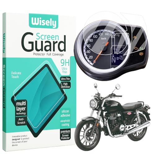Image of Wisely Premium Screen Guard for Honda H Ness CB 350 Bike Digital Meter Protector H NESS CB350 Instrument Cluster Speedometer Display Console accessories, Anti Scratch, HD Clear