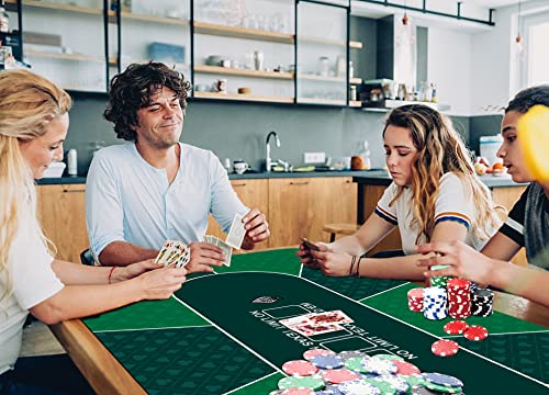 Cifupy Poker Mat For Table - Smooth, Non-Slip Poker Table Mat Water Resistant Poker Table Tops Casino Card Games 71X35 Inches With Carrying Bag Included #TOP6