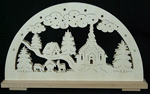 Décoration de fenêtre en bois lumineuse Rudolphs Schatzkiste Noël 50x30cm