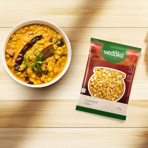 Image of Amazon Brand - Vedaka Unpolished Chana Dal | 2 Kg | Rich in Protein | Naturally Cholesterol-Free | No Added Additives & No Preservatives